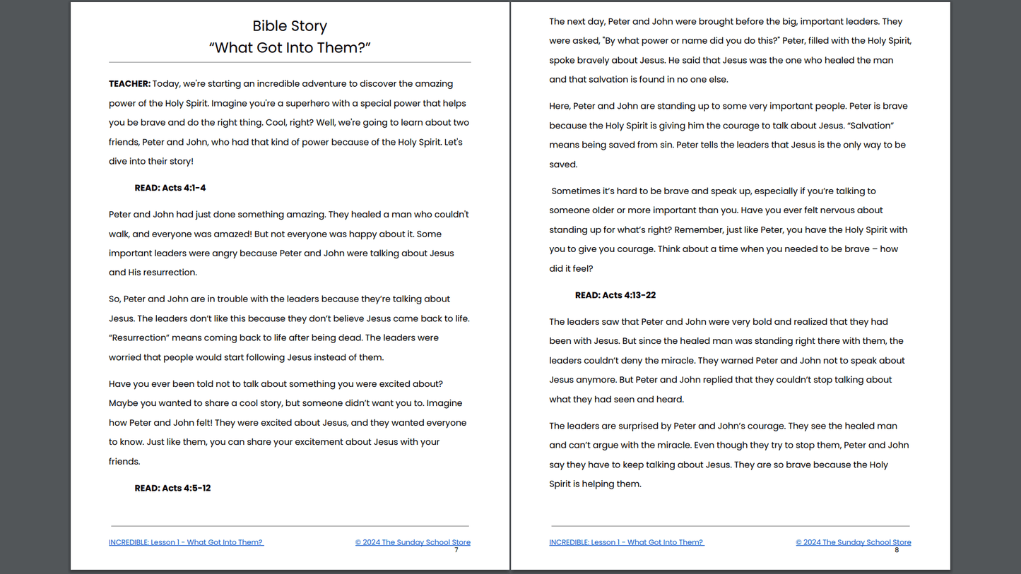 Incredible: 4-Lesson Sunday School Curriculum for Children's Ministry