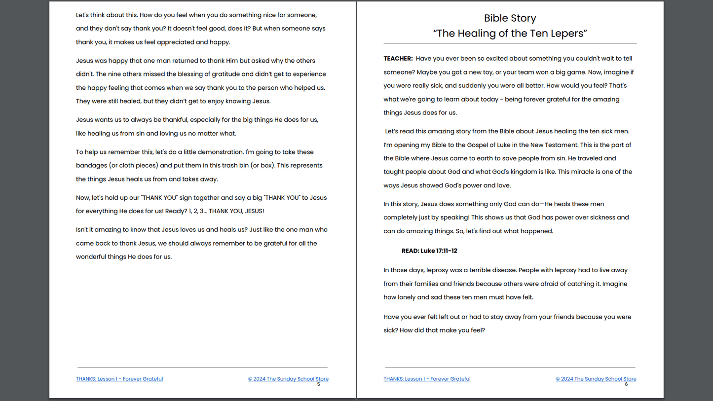 Thanks: 4-Lesson Thanksgiving Sunday School Curriculum for Children's Ministry
