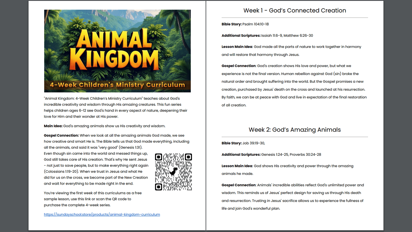 God's Connected Creation (Psalm 104:10-18) Free Sunday School Lesson