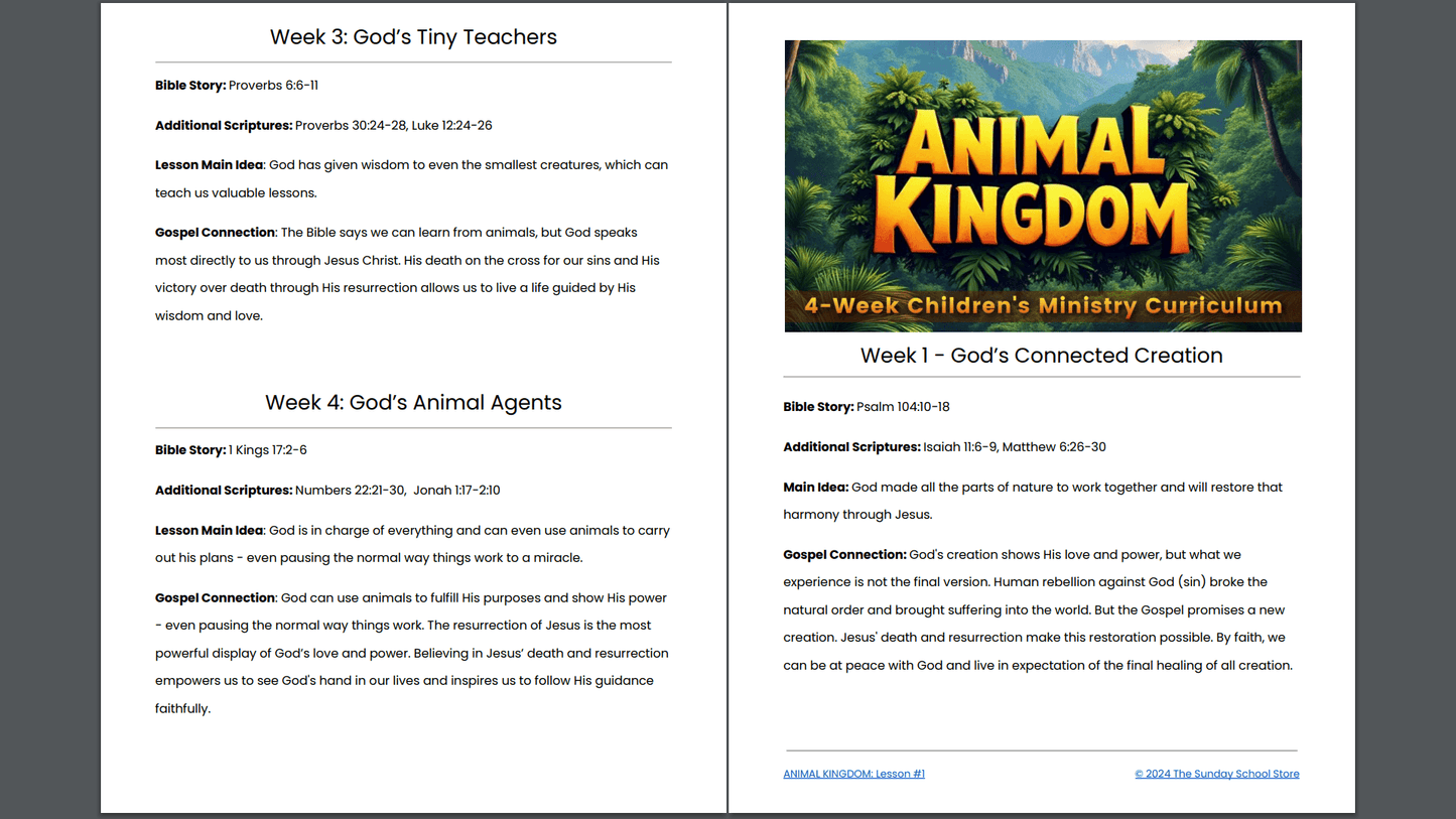 God's Connected Creation (Psalm 104:10-18) Free Sunday School Lesson
