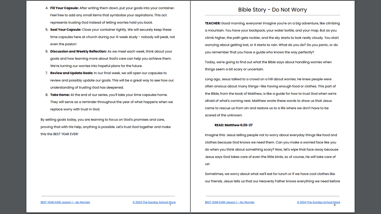 BEST YEAR EVER: 4-Week Children's Ministry Curriculum