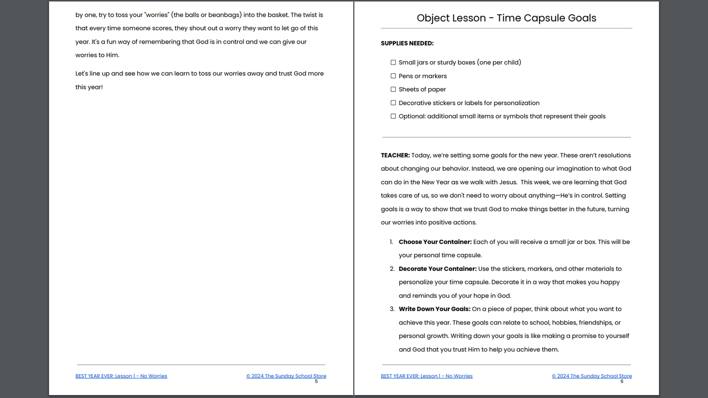 BEST YEAR EVER: 4-Week Children's Ministry Curriculum