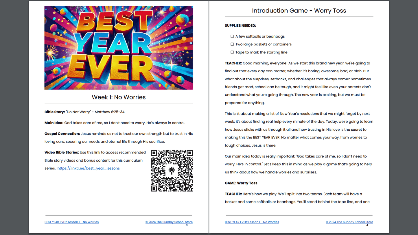 BEST YEAR EVER: 4-Week Children's Ministry Curriculum