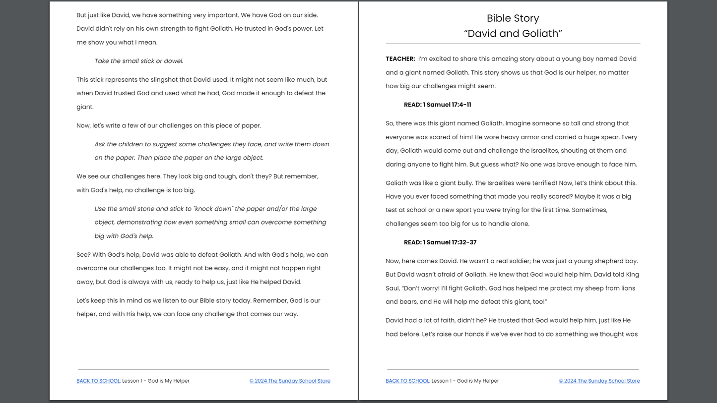 Back To School: 4-Lesson Sunday School Curriculum for Children’s Ministry