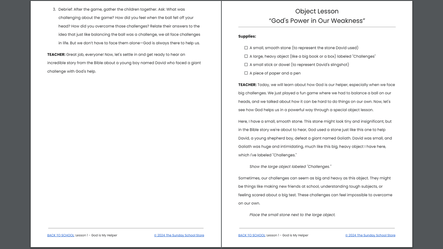 Back To School: 4-Lesson Sunday School Curriculum for Children’s Ministry