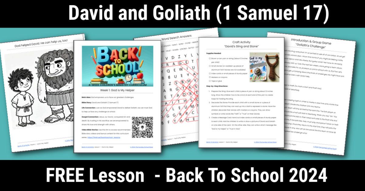 David and Goliath (Free Sunday School Lesson) 1 Samuel 17