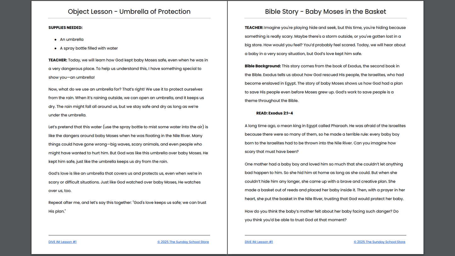 Dive In! 4-Week Children’s Ministry Curriculum (ages 6-12)