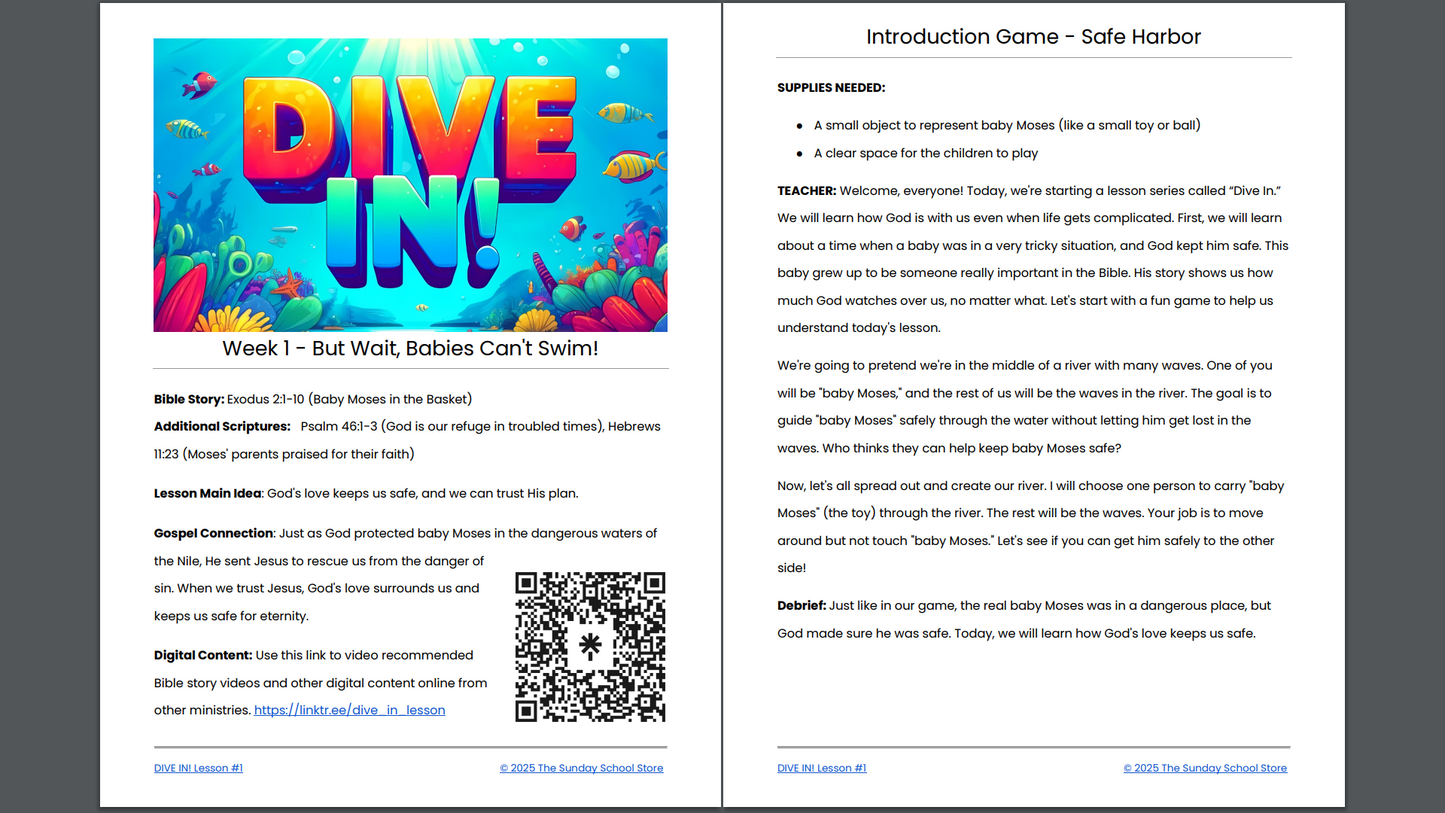 Dive In! 4-Week Children’s Ministry Curriculum (ages 6-12)