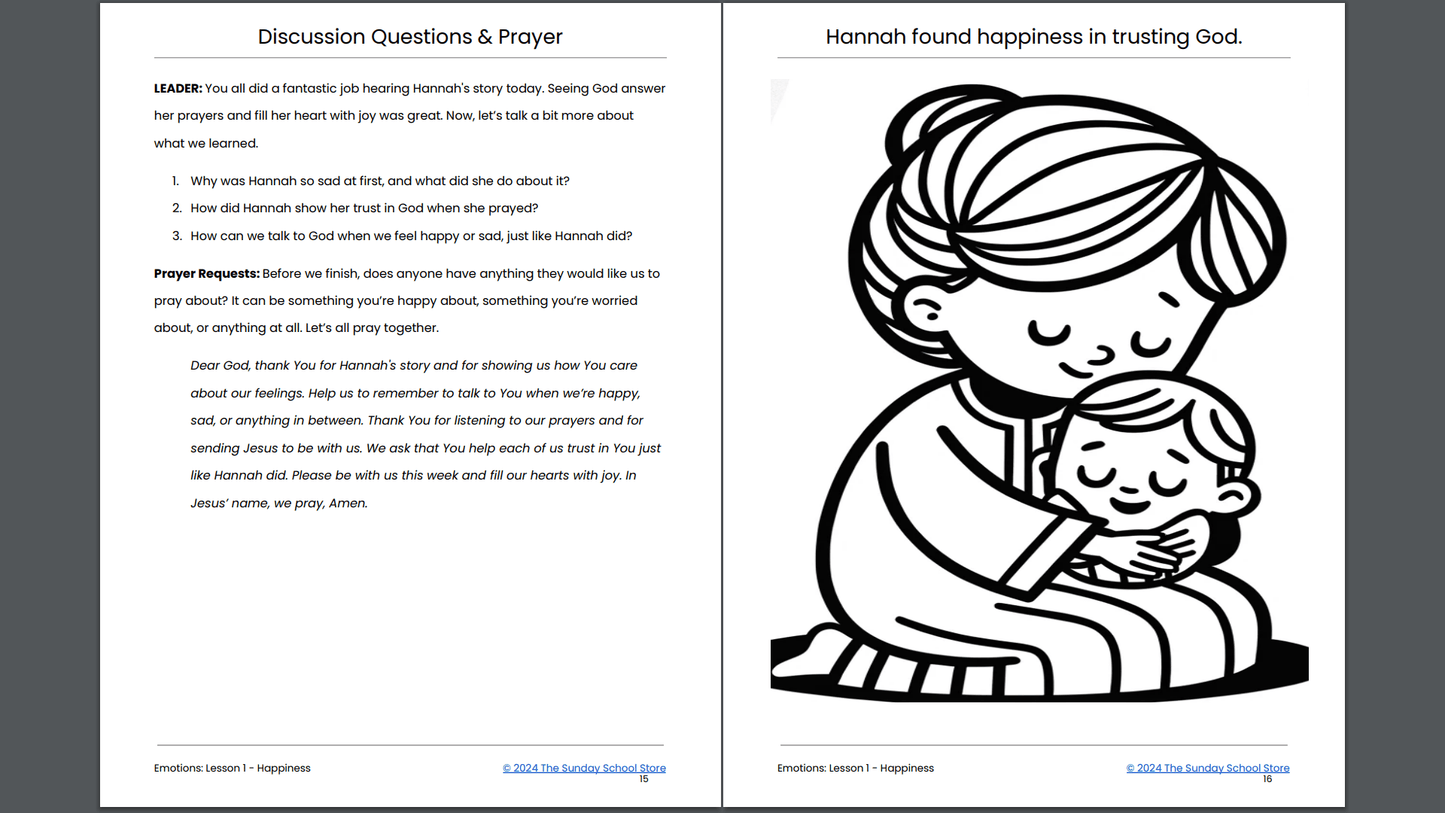 EMOTIONS: 4-Week Sunday School Curriculum for Children's Ministry