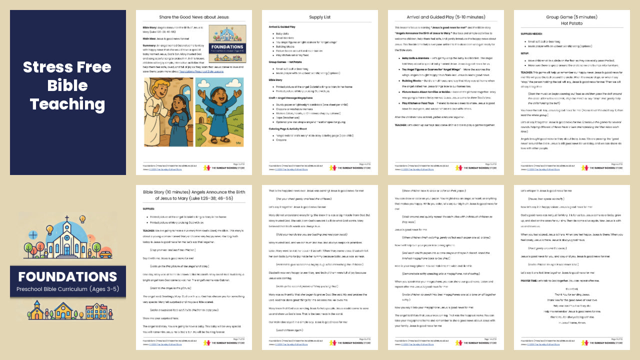 FOUNDATIONS: Preschool Bible Curriculum (Ages 3-5 Years Old)