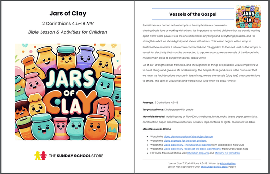 Jars of Clay (2 Corinthians 4:5-18) Sunday School Lesson & Activities for Kids PDF