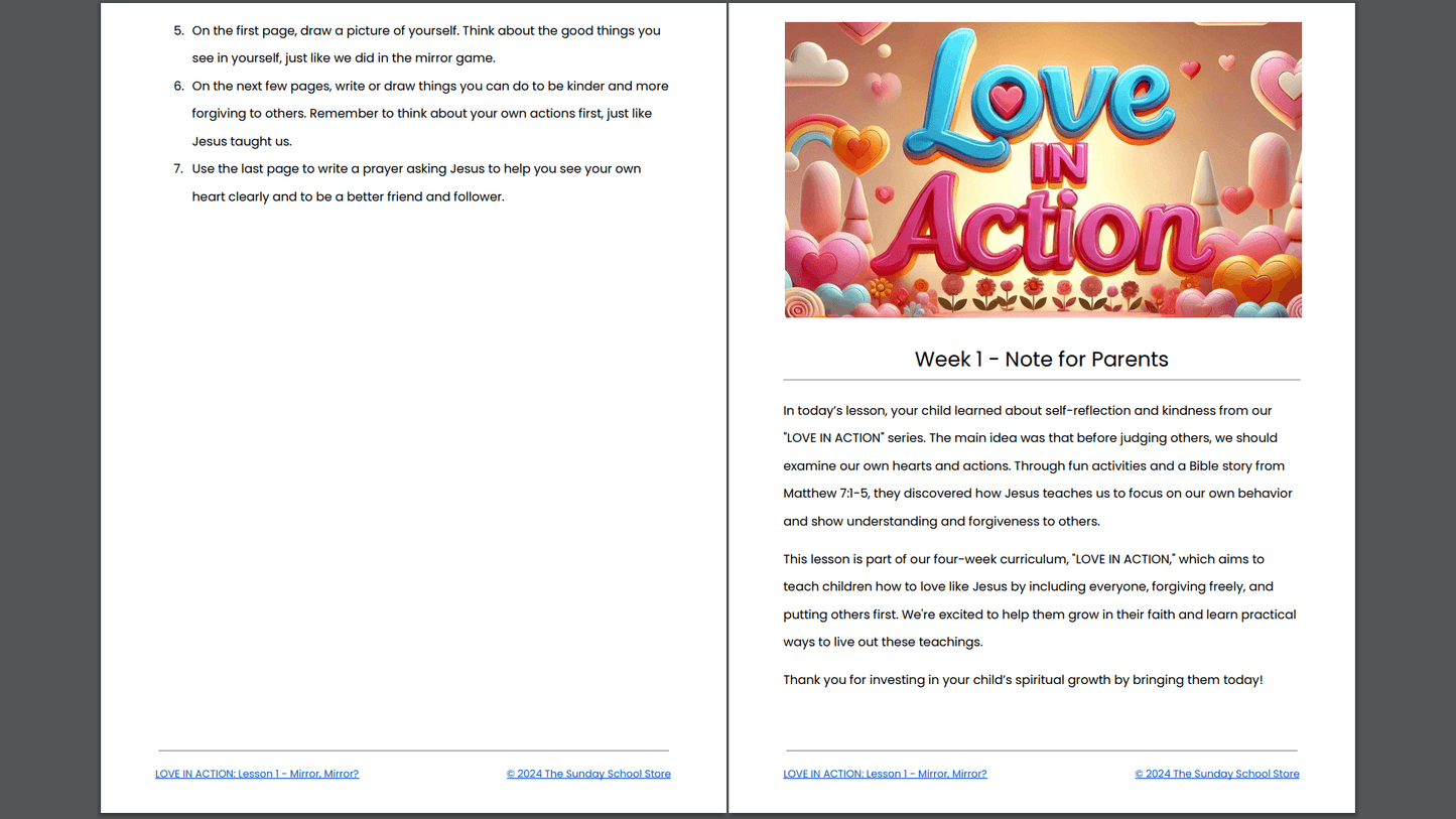 LOVE IN ACTION: 4-Lesson Valentine's Sunday School Curriculum for Children's Ministry