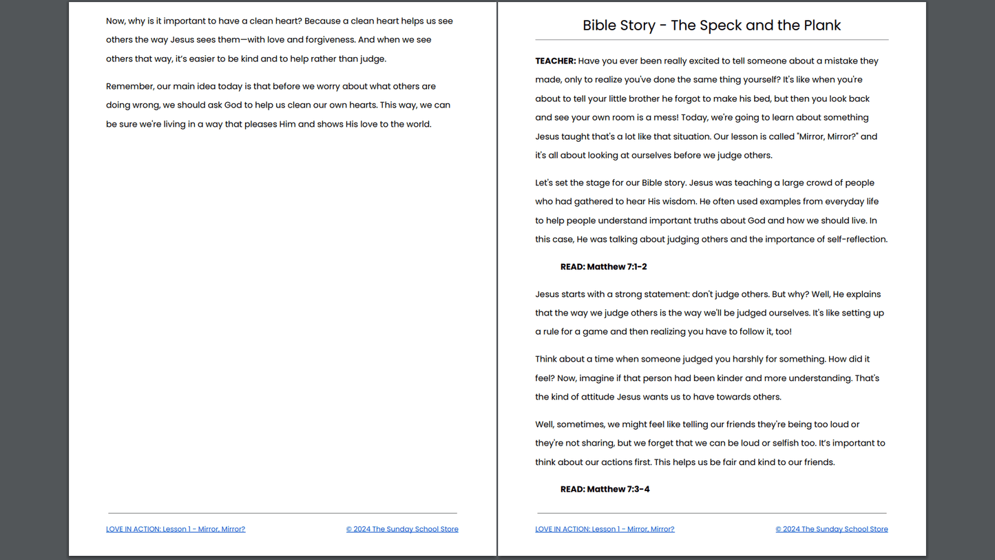 LOVE IN ACTION: 4-Lesson Valentine's Sunday School Curriculum for Children's Ministry