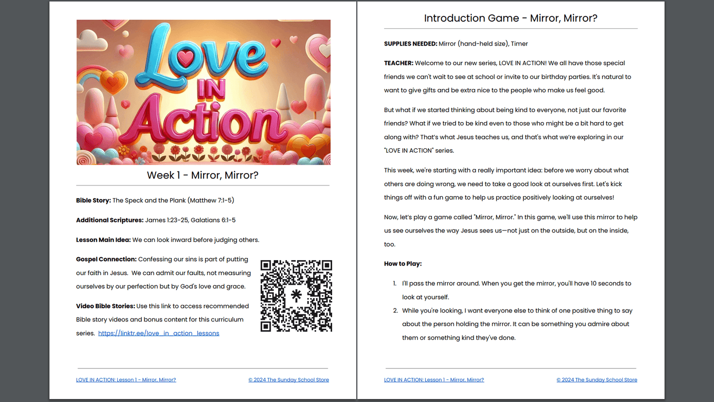 LOVE IN ACTION: 4-Lesson Valentine's Sunday School Curriculum for Children's Ministry