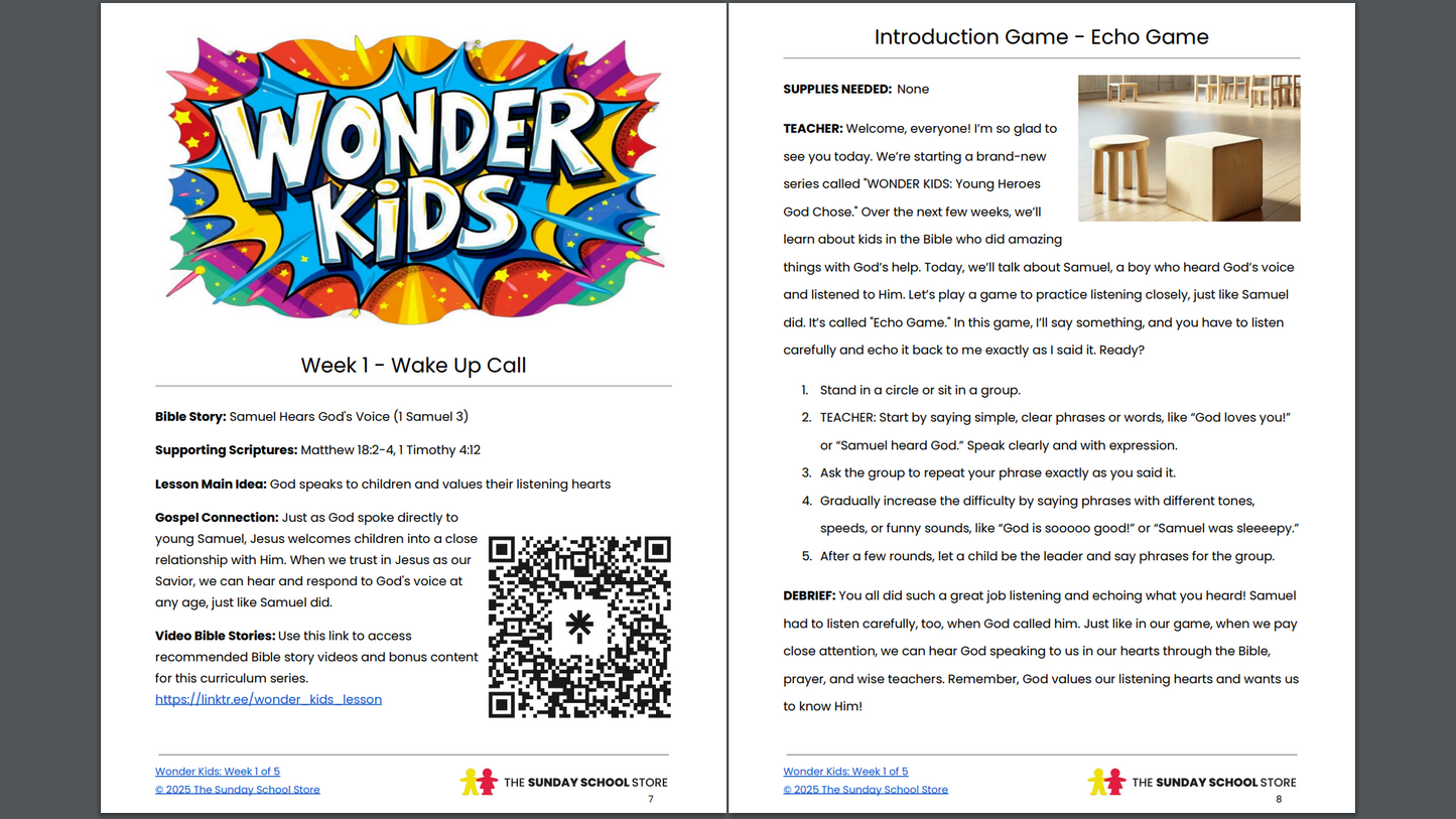 Wonder Kids: 5-Week Children's Ministry Curriculum (ages 6-12)