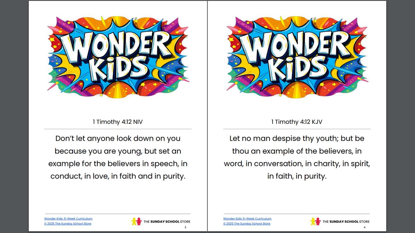 Wonder Kids: 5-Week Children's Ministry Curriculum (ages 6-12)