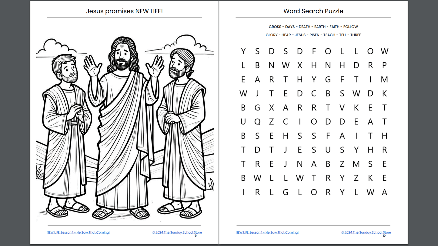 NEW 2025 NEW LIFE: 5-Lesson EASTER Sunday School Curriculum for Children's Ministry