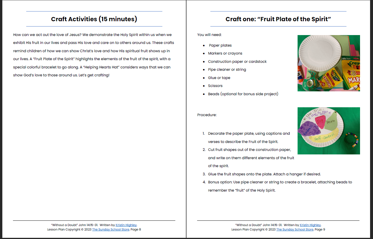 Evidence of Christ Within (John 14:15-31) Printable Bible Lesson & Sunday School Activities