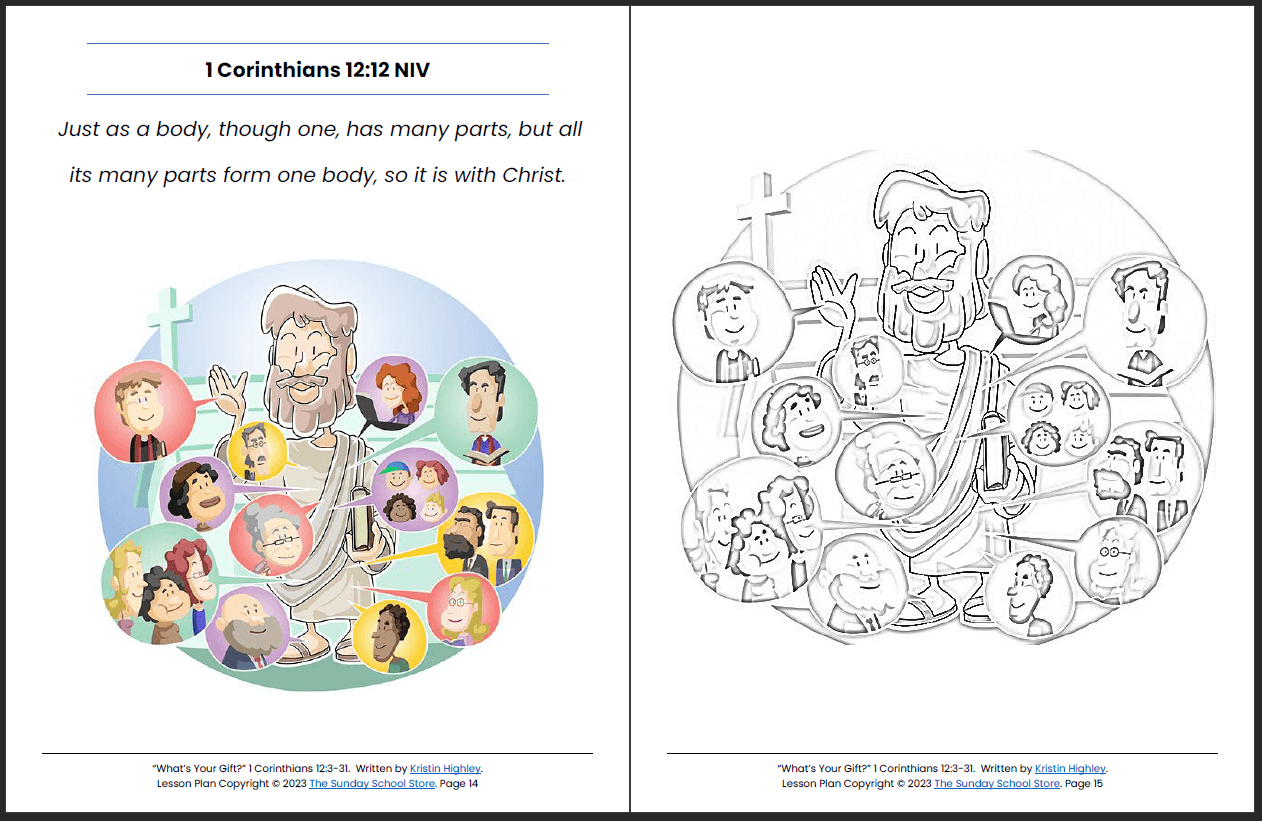 What’s Your Spiritual Gift? (1 Corinthians 12:3-31) Printable Bible Lesson & Sunday School Activities