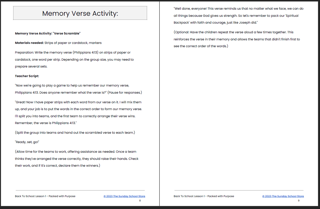 "Back To School: Backpacks, Blessings, and New Beginnings” 4-Week Children's Ministry