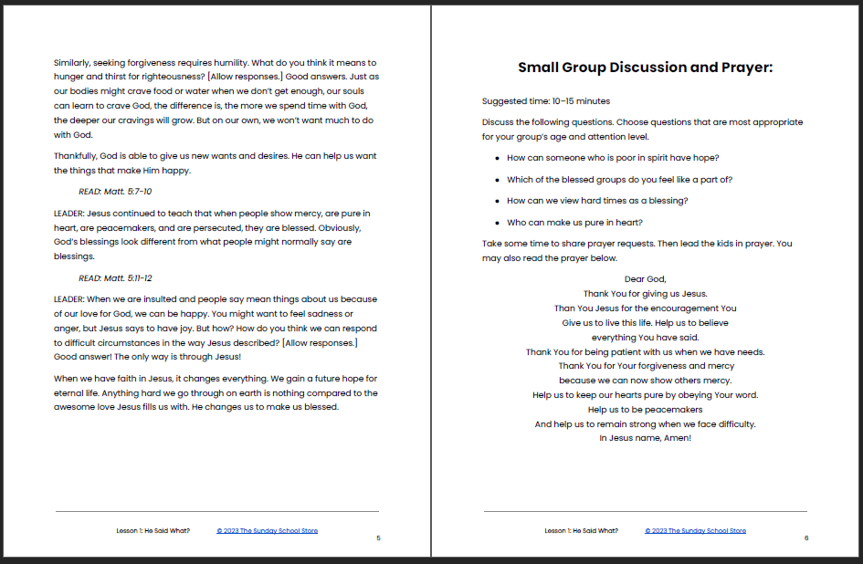 He Said What? 6-Lesson Bible Curriculum for Kids Church or Sunday School