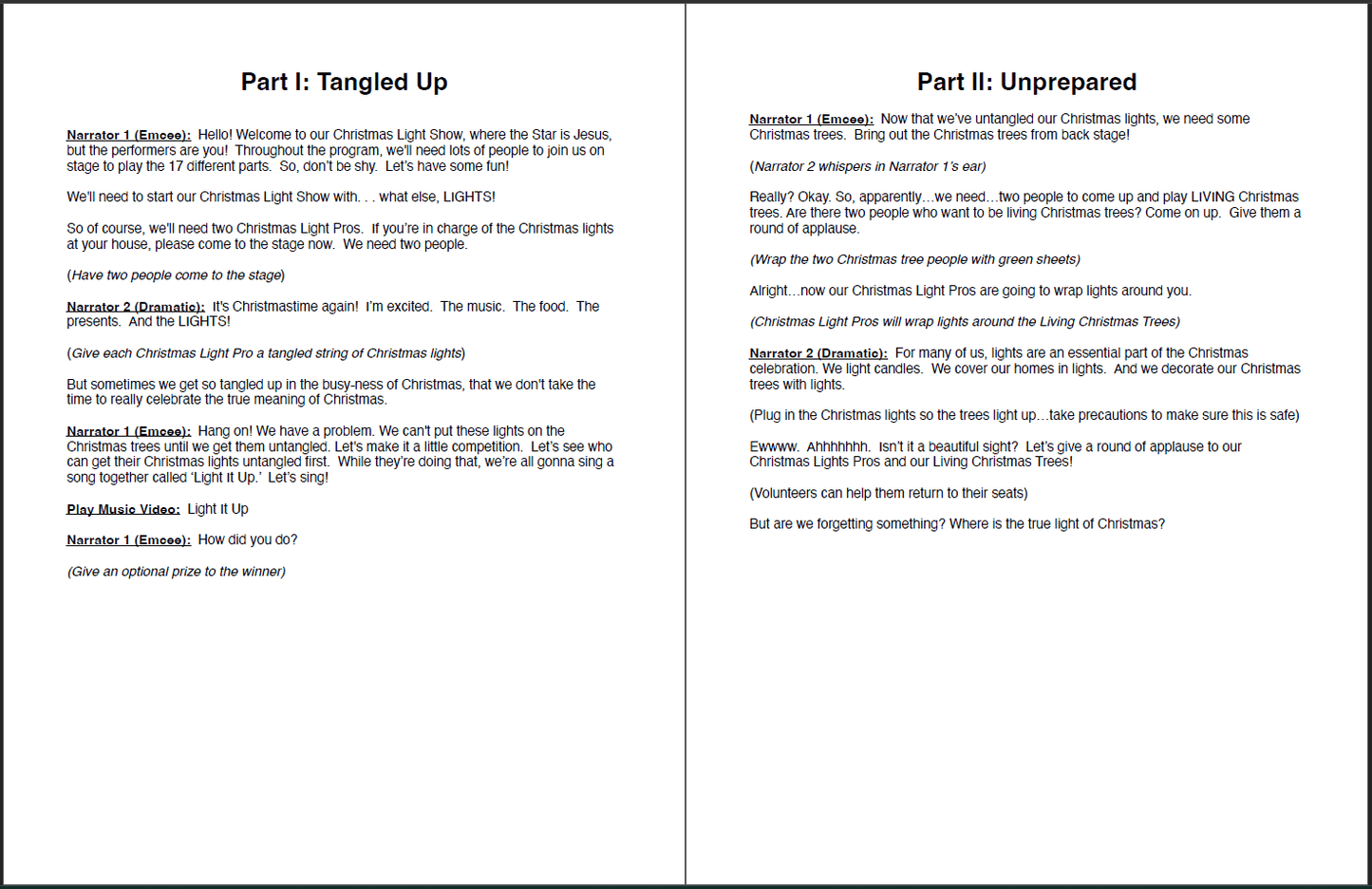 FREE Christmas Program: The No Rehearsal 100% NO Stress Christmas Pageant Script
