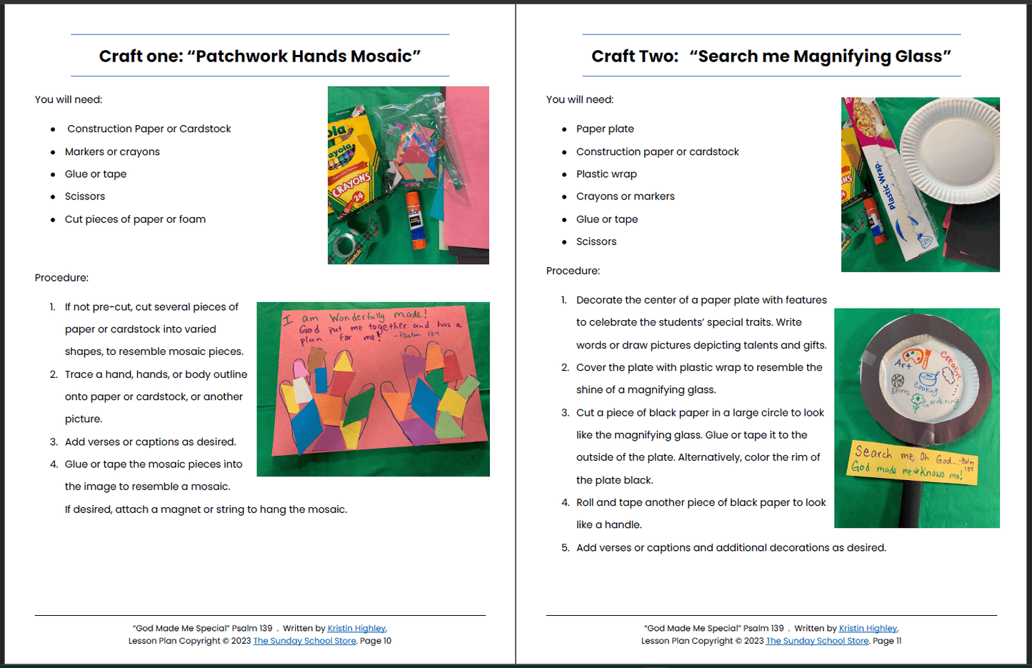 God Made Me Special (Psalm 139) Printable Bible Lesson & Sunday School Activities