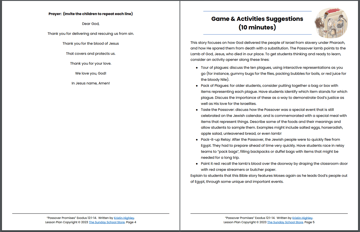 Passover Promises (Exodus 12:1-14) Printable Bible Lesson & Sunday School Activities