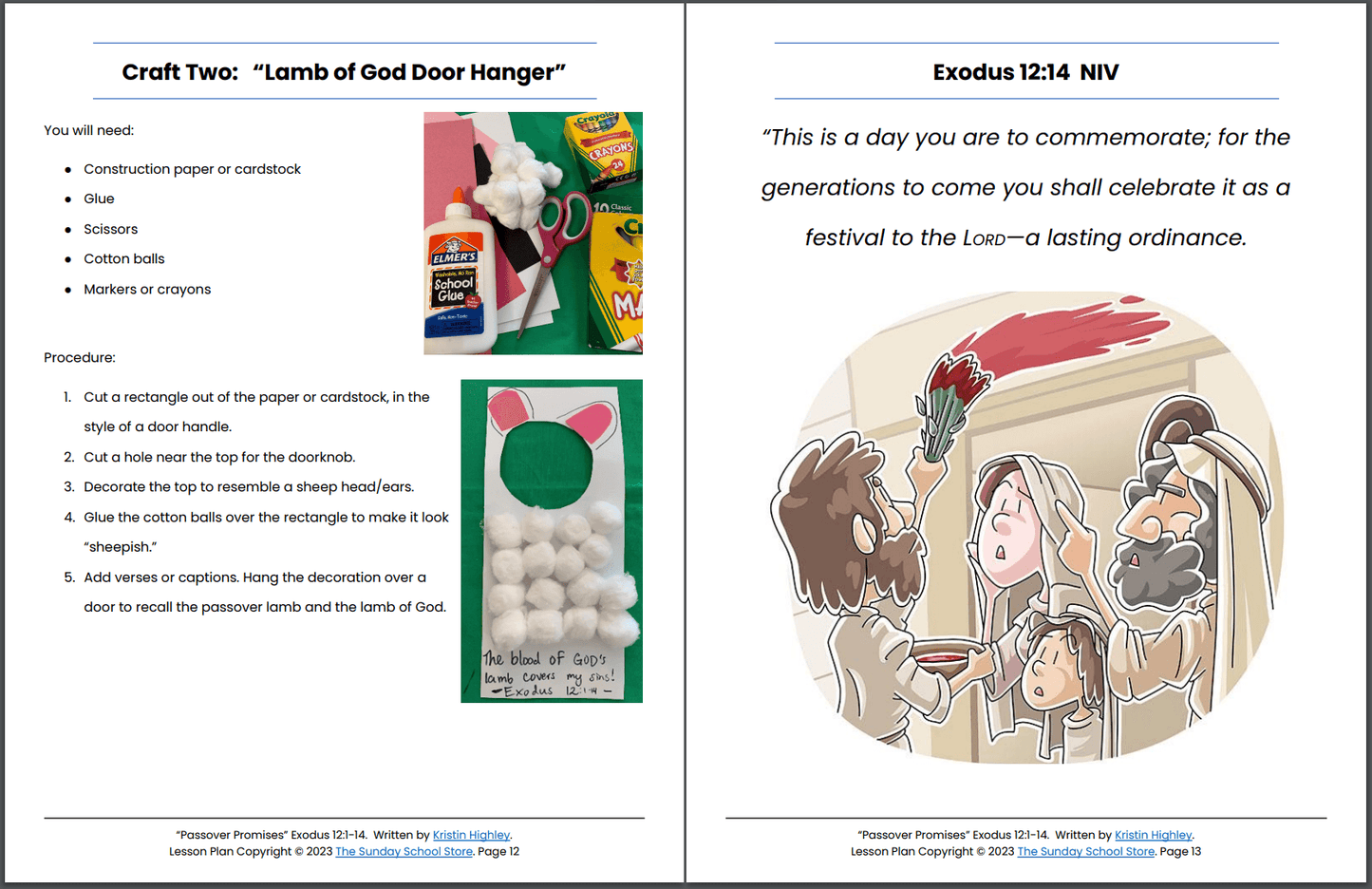 Passover Promises (Exodus 12:1-14) Printable Bible Lesson & Sunday School Activities