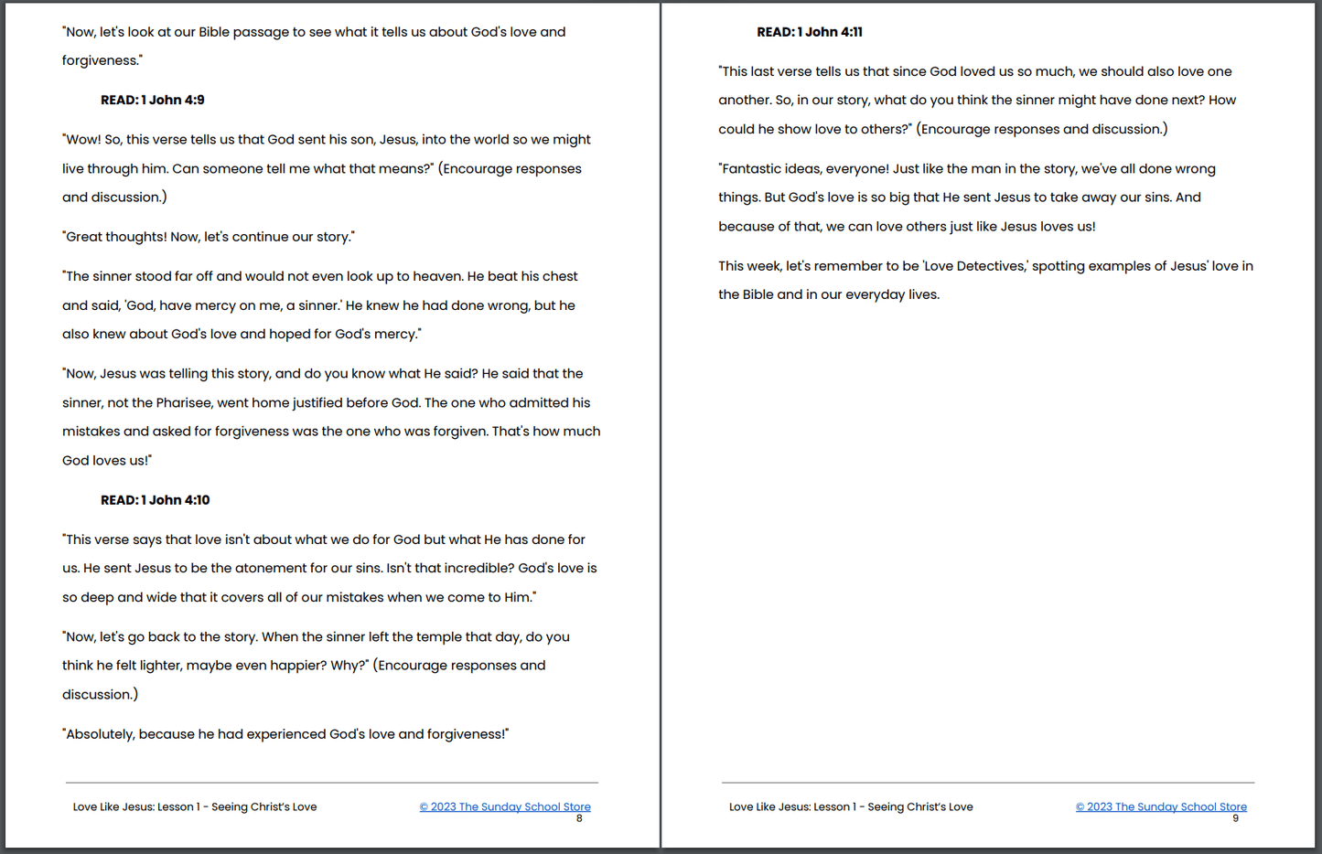 Love Like Jesus 💖 4-Lesson Sunday School Curriculum for Kids & 28-Day Kindness Challenge