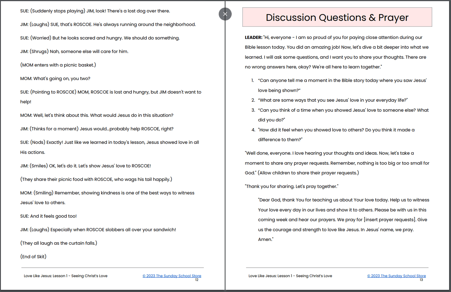 Love Like Jesus 💖 4-Lesson Sunday School Curriculum for Kids & 28-Day Kindness Challenge