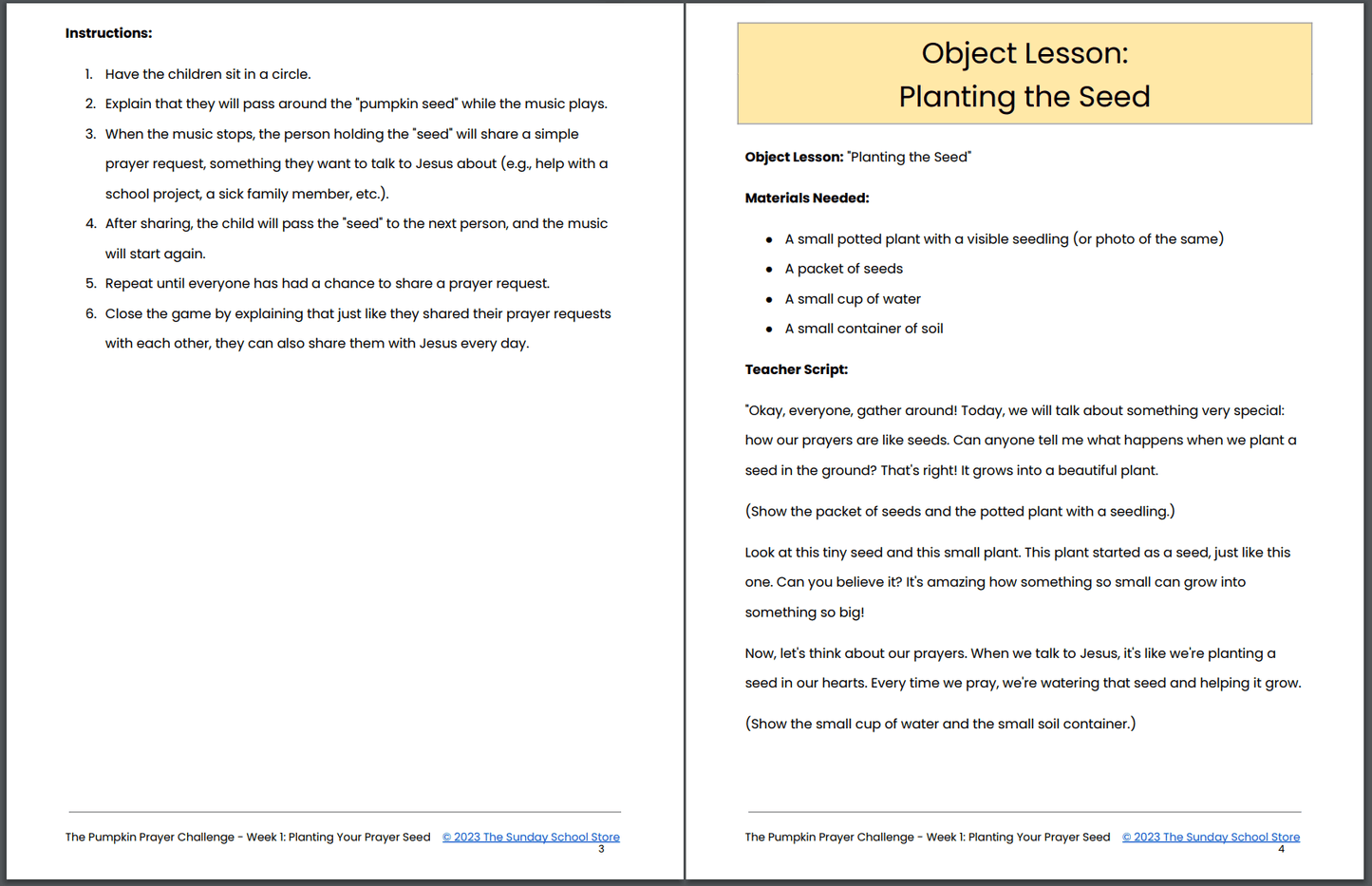 Pumpkin Prayer Challenge: 4-Lesson Sunday School Curriculum for Kids