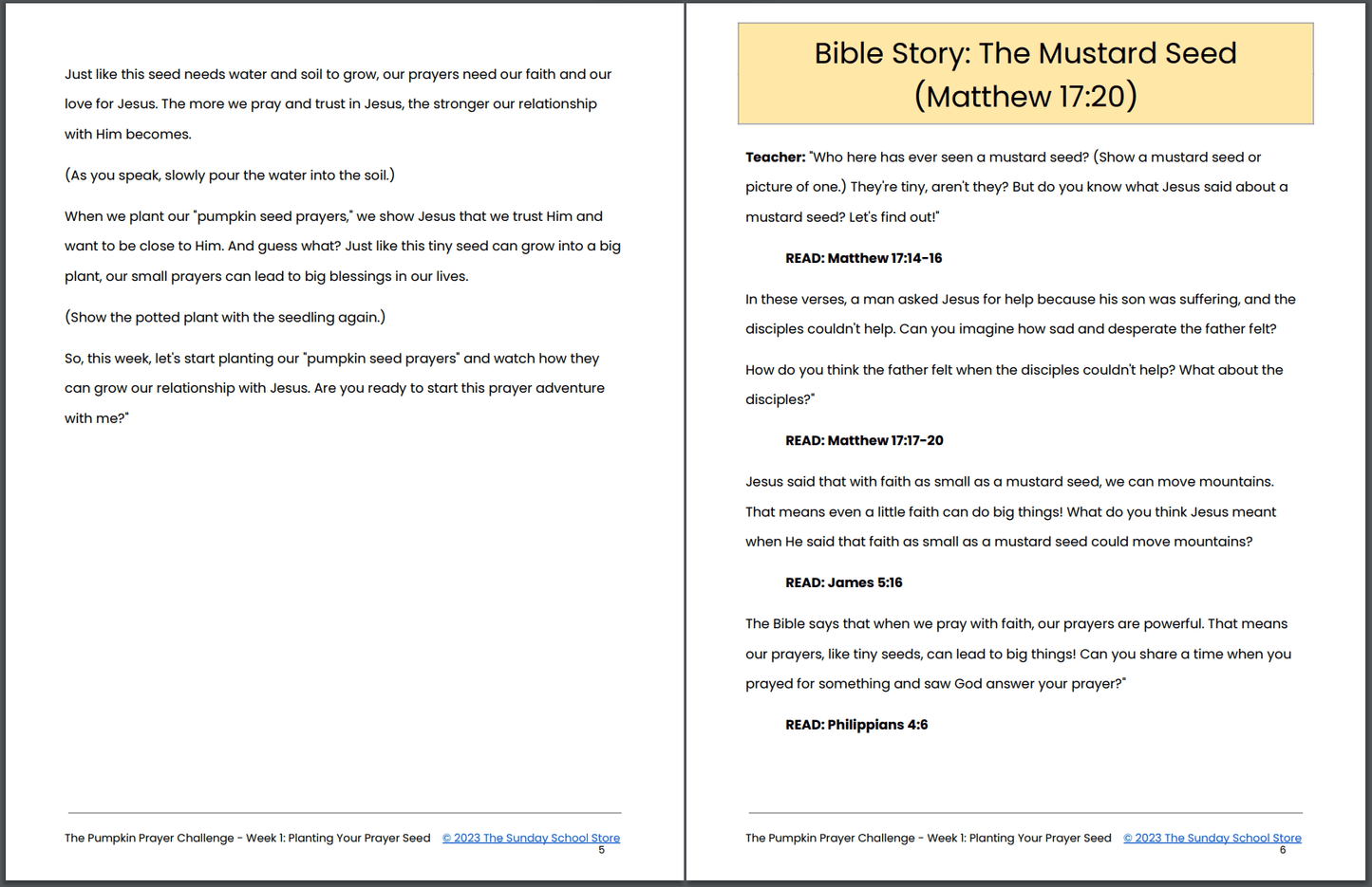 Pumpkin Prayer Challenge: 4-Lesson Sunday School Curriculum for Kids