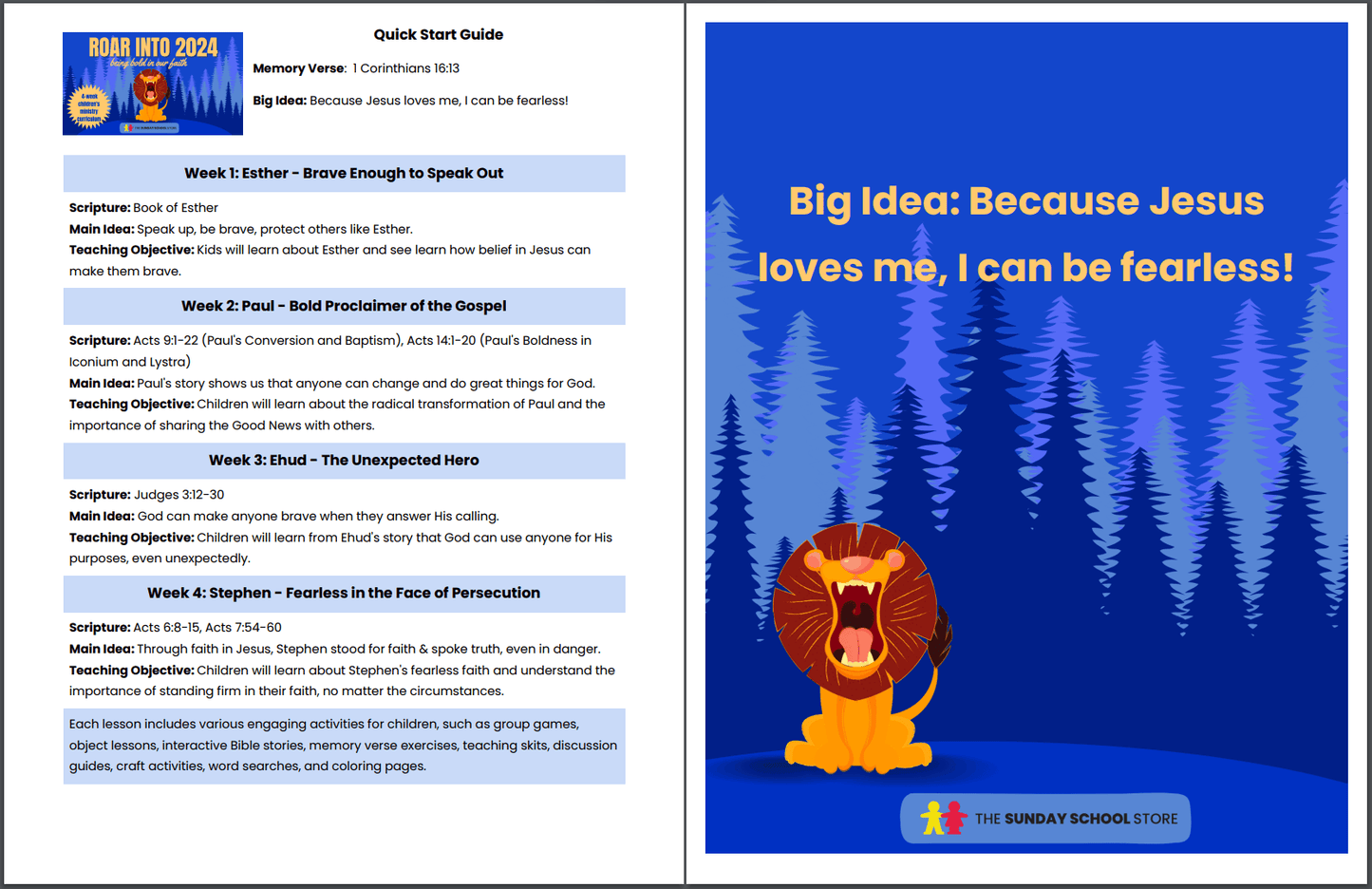 Roar into 2024 🦁 4-Lesson New Year's Curriculum for Children's Ministry