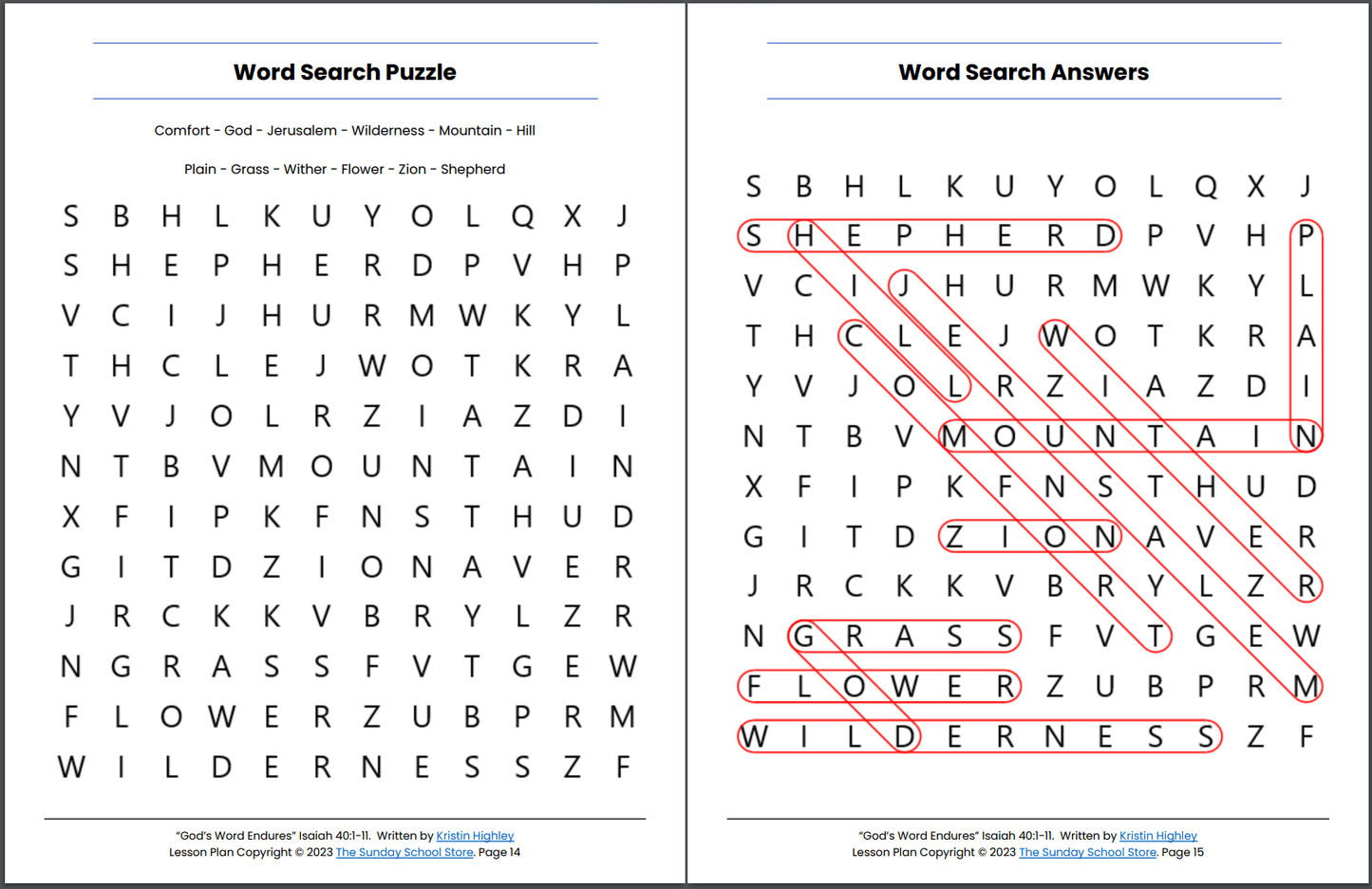 God's Word Endures (Isaiah 40:1-11) Printable Bible Lesson & Sunday School Activities
