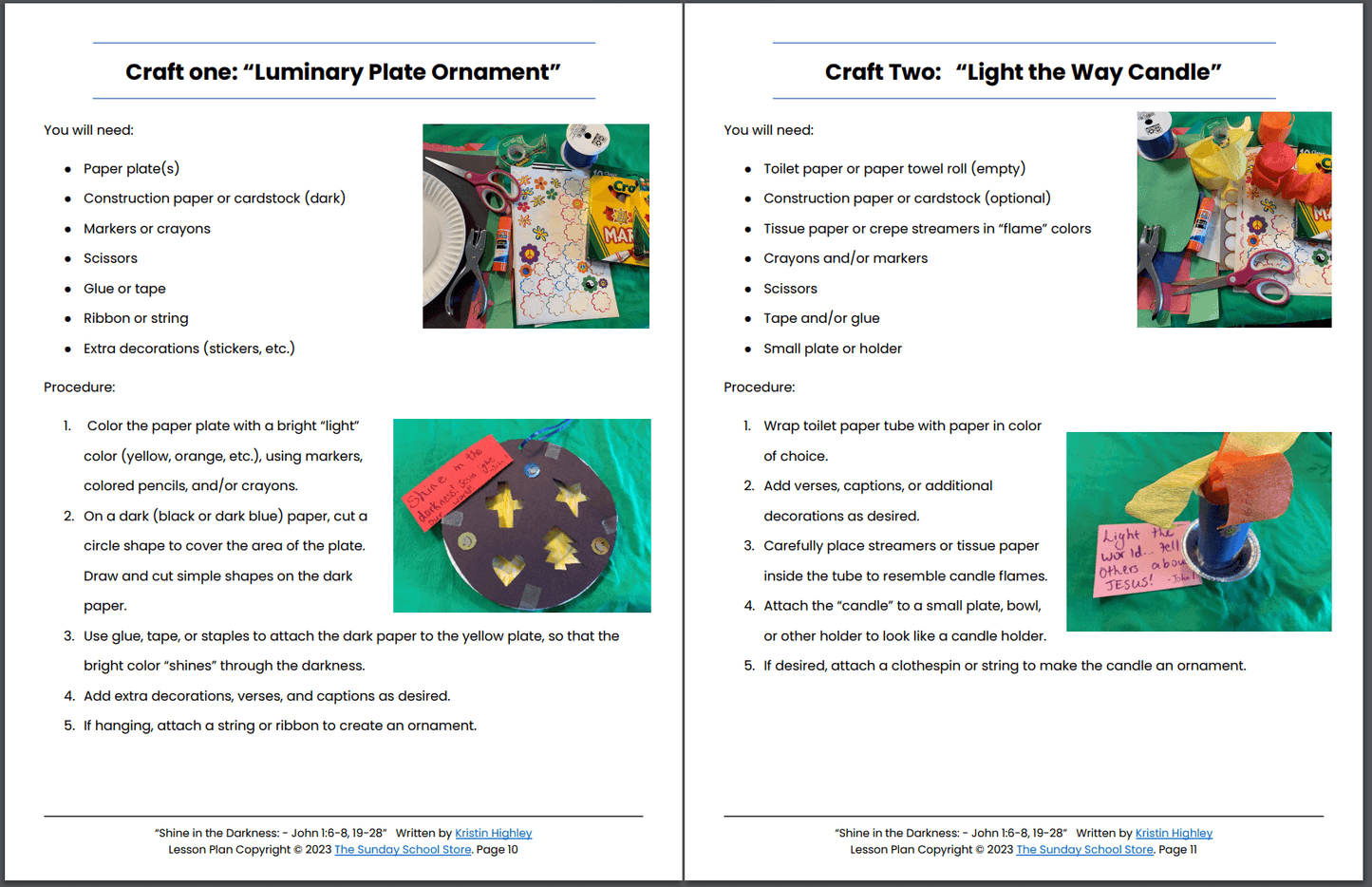 Shine in the Darkness (John 1:6-8, 19-28) Printable Bible Lesson & Sunday School Activities