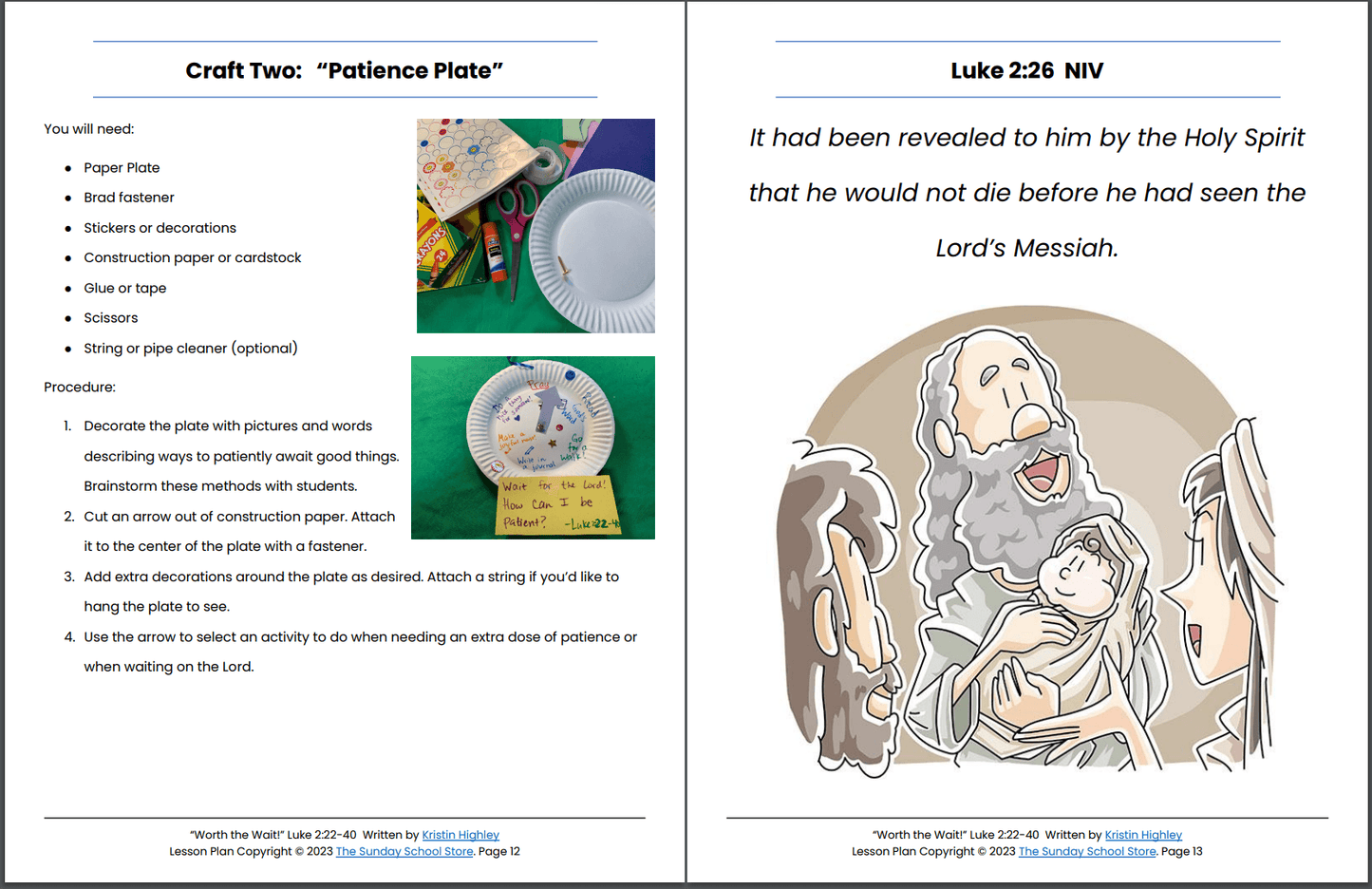 Jesus is Worth the Wait (Luke 2:22-40) Printable Bible Lesson & Sunday School Activities