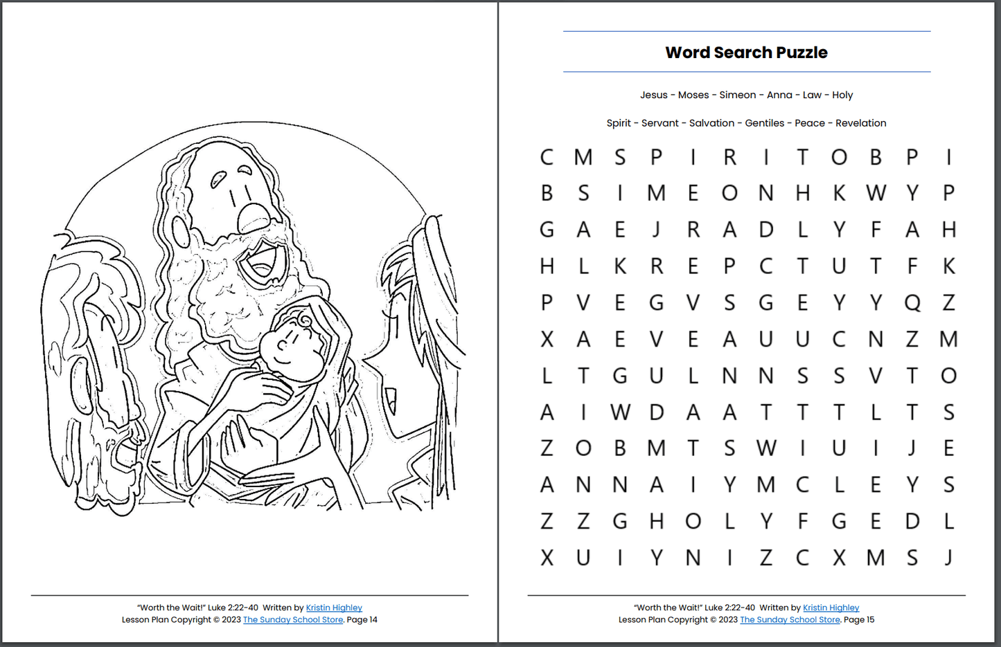 Jesus is Worth the Wait (Luke 2:22-40) Printable Bible Lesson & Sunday School Activities