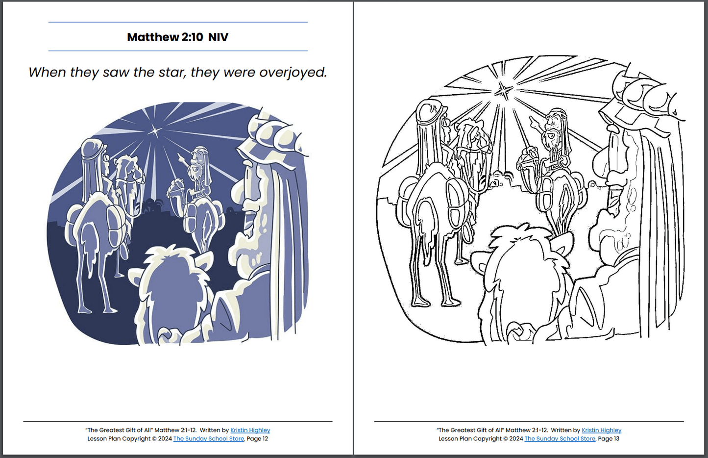 The Greatest Gift of All (Matthew 2:1-12) Printable Bible Lesson & Sunday School Activities