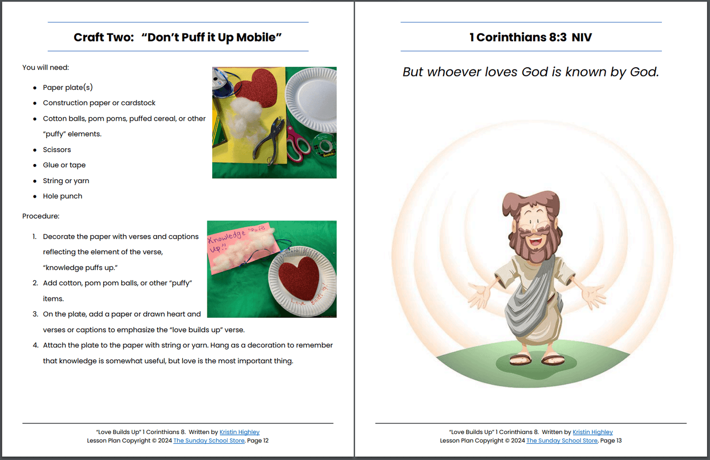 Love Builds Up (1 Corinthians 8:1-13) Printable Bible Lesson & Sunday School Activities