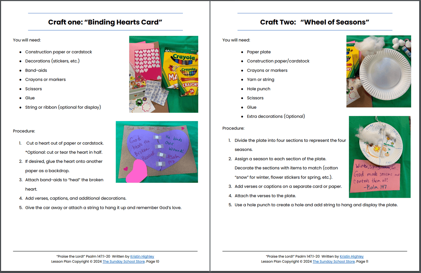 Praise the Lord! (Psalm 147:1-20) Printable Bible Lesson & Sunday School Activities PDF