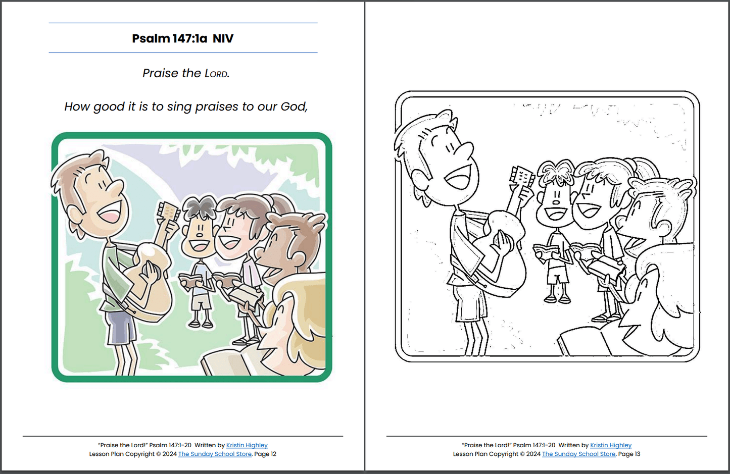 Praise the Lord! (Psalm 147:1-20) Printable Bible Lesson & Sunday School Activities PDF