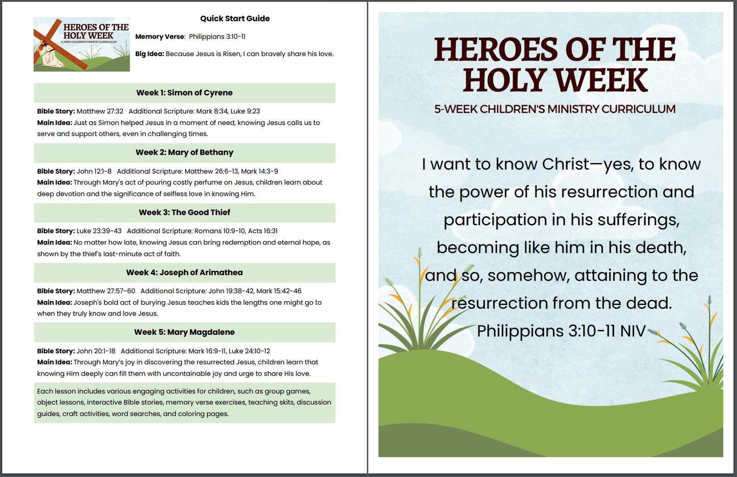 Heroes of Holy Week ⛪ 5-Lesson Sunday School Curriculum for Easter