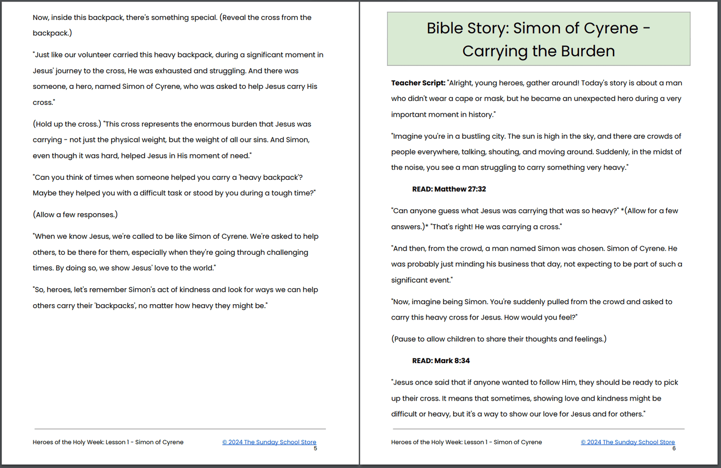 Heroes of Holy Week ⛪ 5-Lesson Sunday School Curriculum for Easter