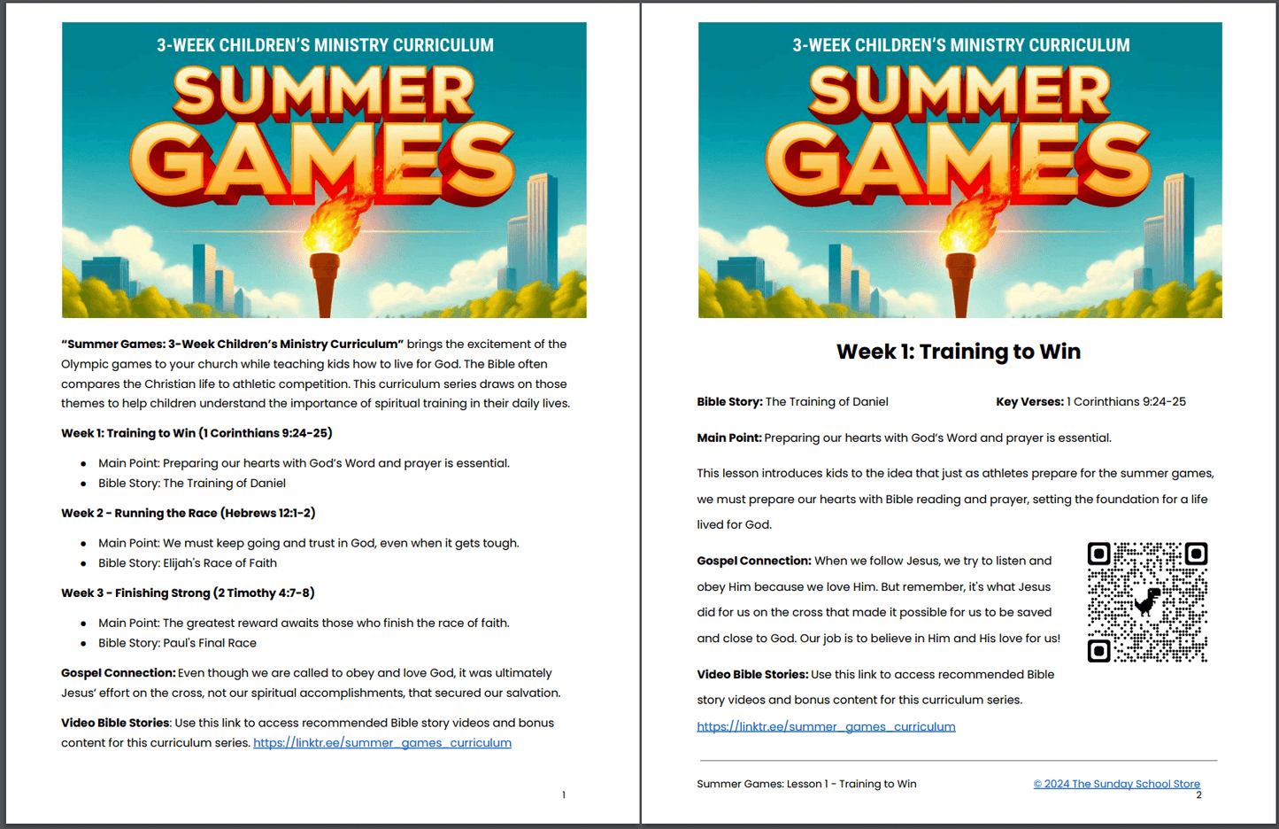 Summer Games: 3-Week Sunday School Curriculum for Children’s Ministry with Olympic Theme for 2024