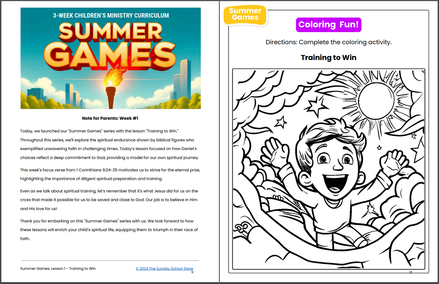 Summer Games: 3-Week Sunday School Curriculum for Children’s Ministry with Olympic Theme for 2024