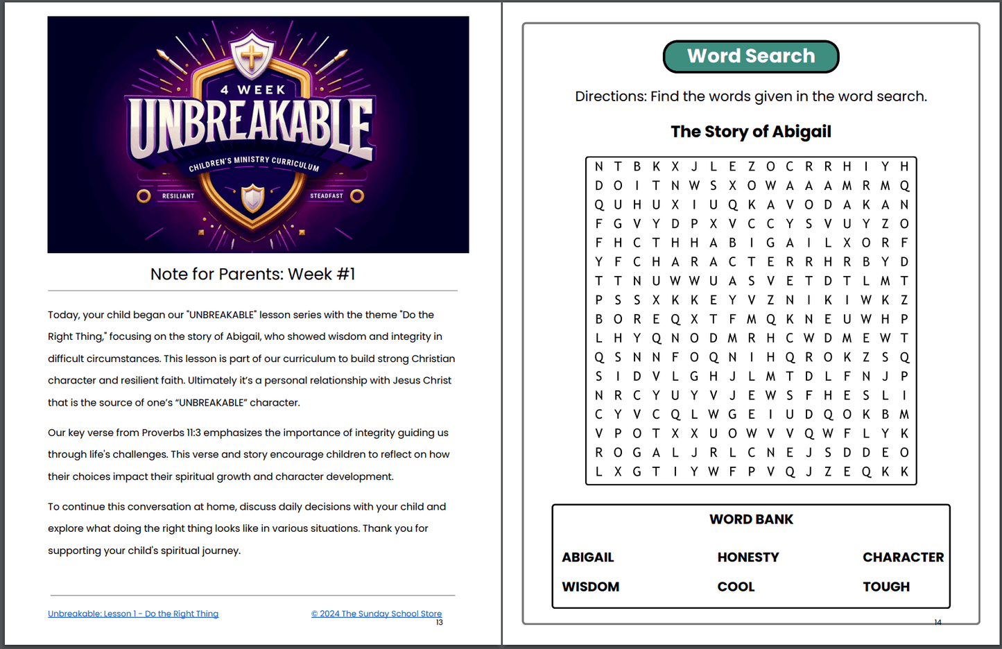 Unbreakable: 4-Week Children’s Ministry Curriculum on Christian Character for Kids