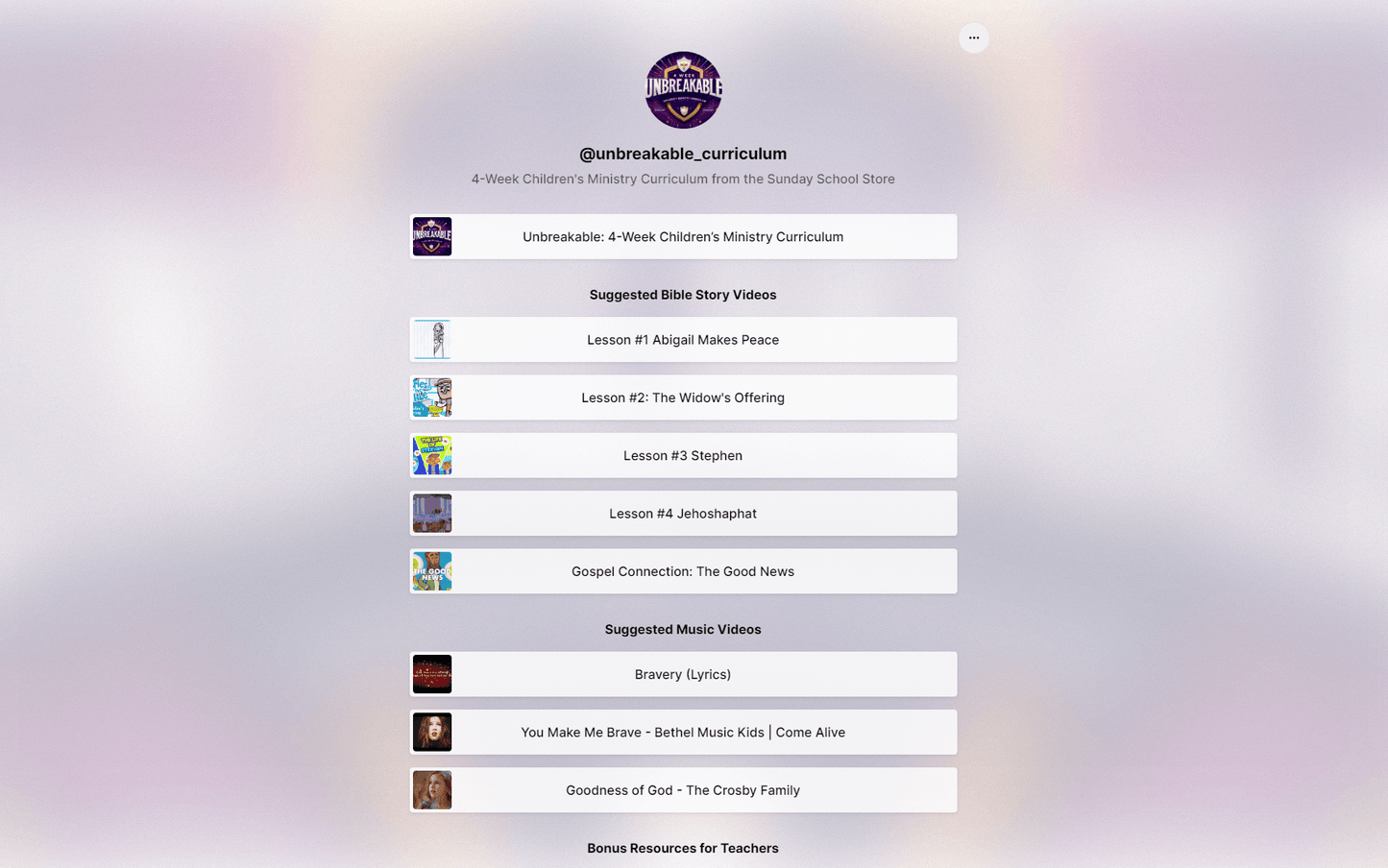 Unbreakable: 4-Week Children’s Ministry Curriculum on Christian Character for Kids