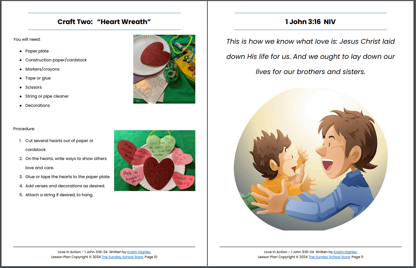 Love in Action (1 John 3:16-24) Kids' Bible Lesson & Sunday School Activities PDF