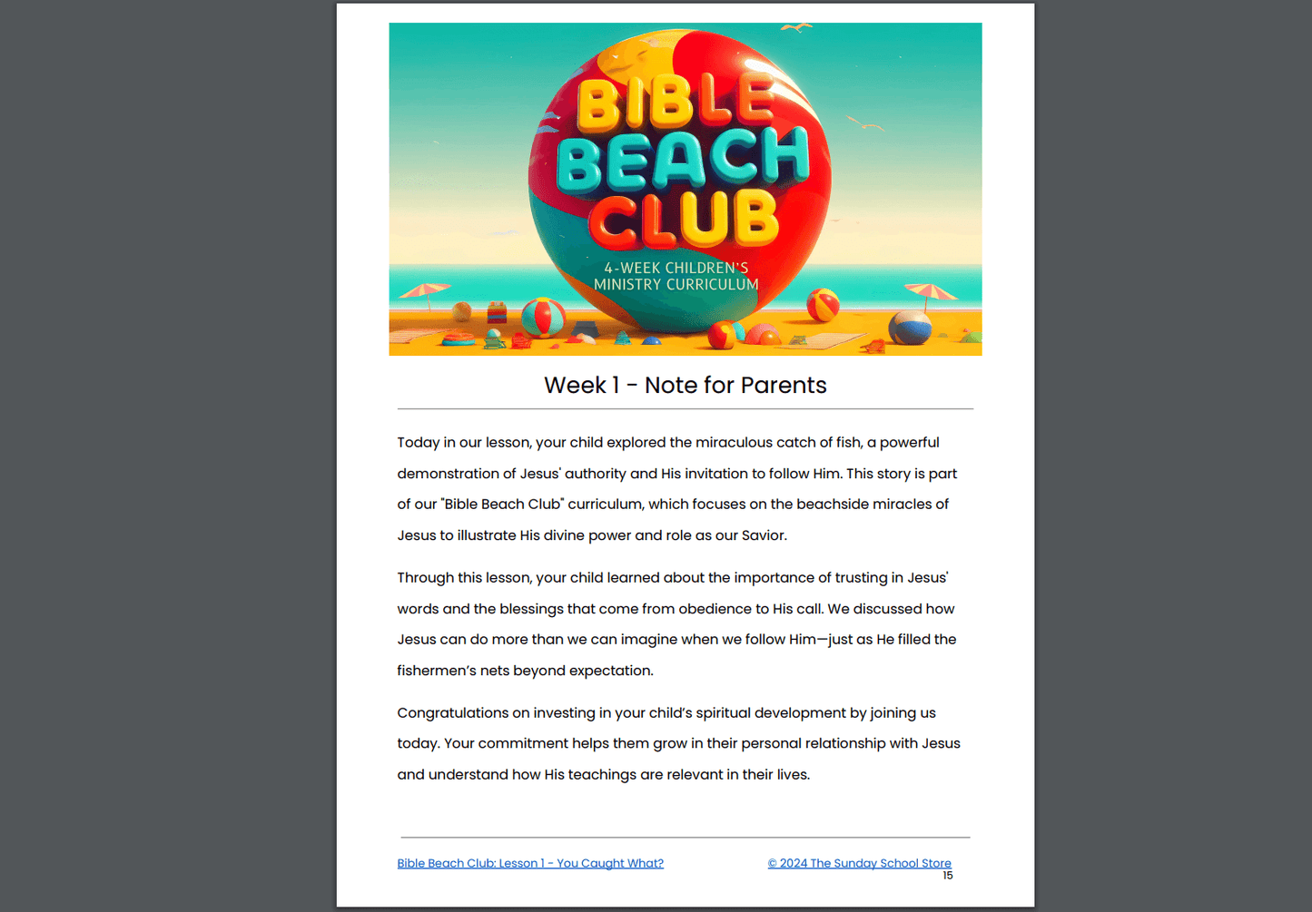 Bible Beach Club: 4-Week Children's Ministry Curriculum (ages 6-12)